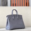 Birkin 25 Ostrich Gris Agate(82) Gold Hardware - Image 2