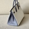 Birkin HSS 25 Ostrich Beton(8L) and Gris Agate(82) Gold Hardware - Image 6
