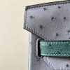 Birkin HSS 30 Ostrich Gris Agate(82)  and Vert Titlen (1T) Gold Hardware - Image 10