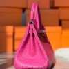 Birkin 25 Ostrich Rose Fourpre(L3)Palladium Hardware - Image 8