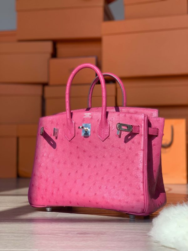 Birkin 25 Ostrich Rose Fourpre(L3)Palladium Hardware - Image 2