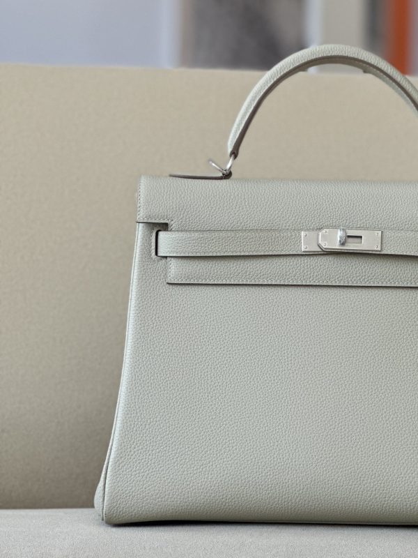 Kelly 35 Togo Gris Perle (80) Palladium Hardware - Image 12