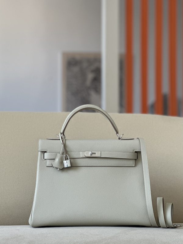 Kelly 35 Togo Gris Perle (80) Palladium Hardware - Image 4