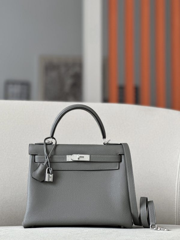 Kelly 28 Togo Gris Meye(0L) Palladium Hardware