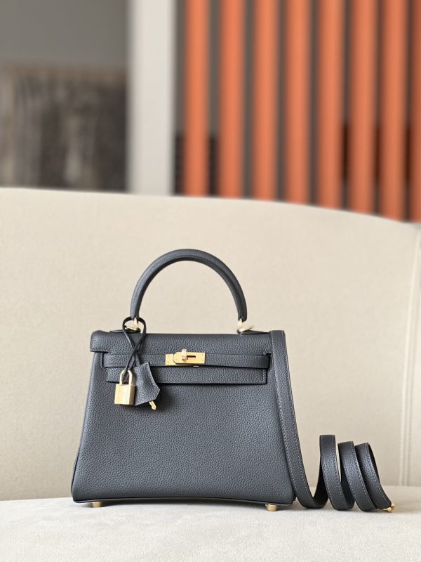 Kelly 25 Togo Graphite (88)  Gold Hardware