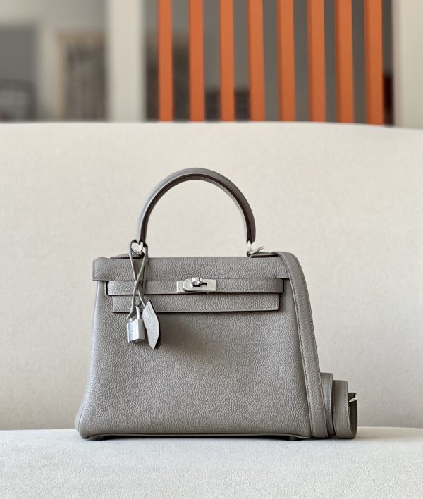 Kelly 25 Togo Gris Asphalte (M8) Palladium Hardware