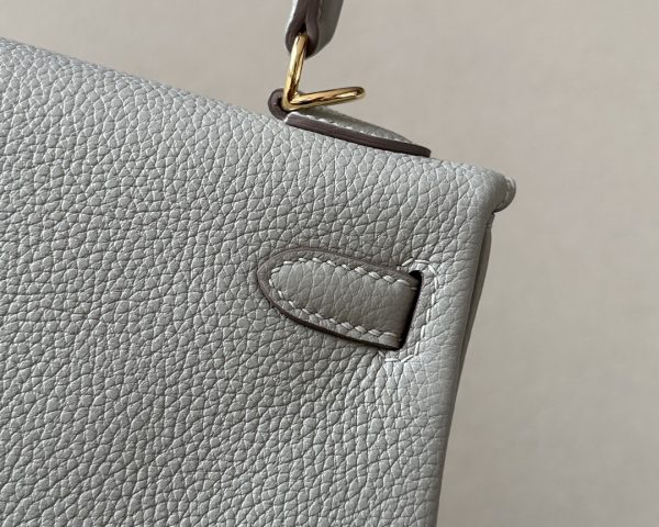 Kelly 25 Togo Gris Perle(80) Gold Hardware - Image 10
