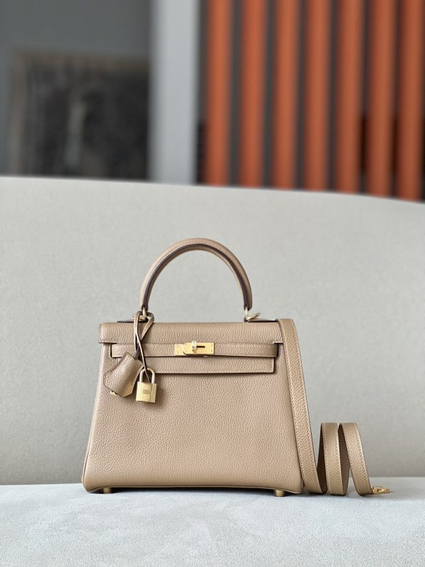 Kelly 25 Togo Chai (0M) Gold Hardware