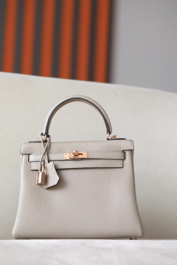 Kelly 25 Togo Gris Tourterelle(81) Rose Gold Hardware