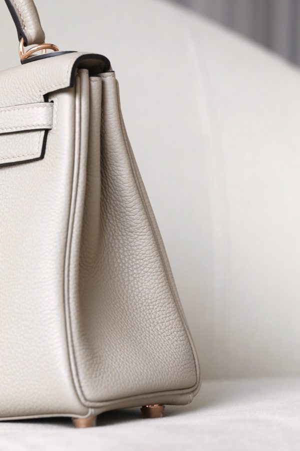 Kelly 25 Togo Gris Tourterelle(81) Rose Gold Hardware - Image 8