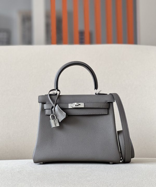 Kelly 25 Togo Etain (8F) Palladium Hardware