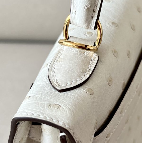 Kelly 25 Ostrich Parchemin (3C) Gold Hardware - Image 9
