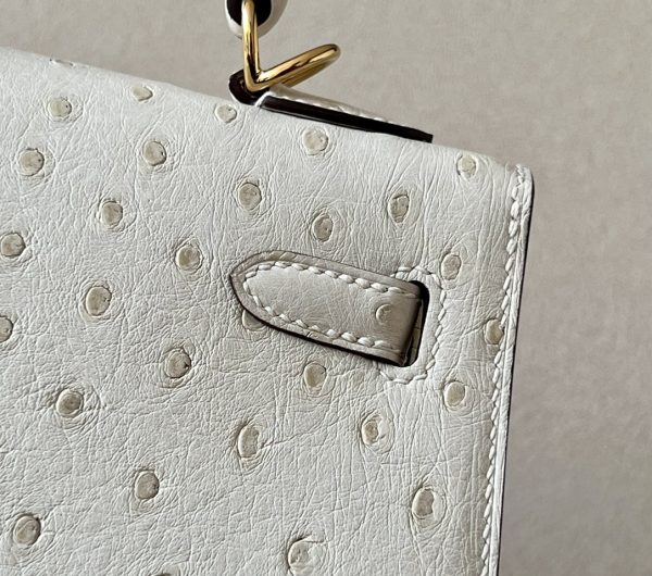 Kelly 25 Ostrich Parchemin (3C) Gold Hardware - Image 8