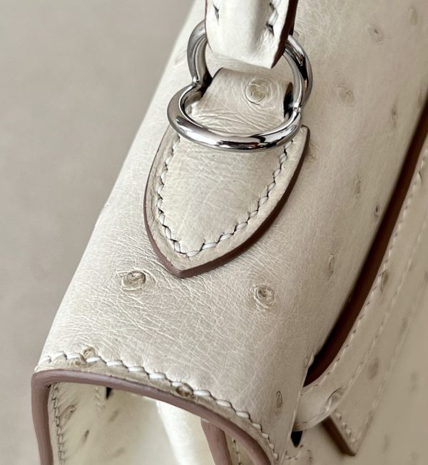 Kelly 25 Ostrich Parchemin (3C) Palladium Hardware - Image 10