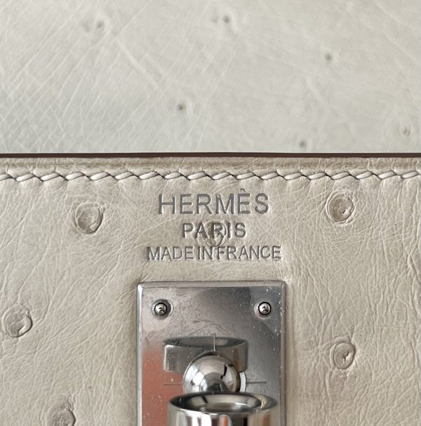 Kelly 25 Ostrich Parchemin (3C) Palladium Hardware - Image 5