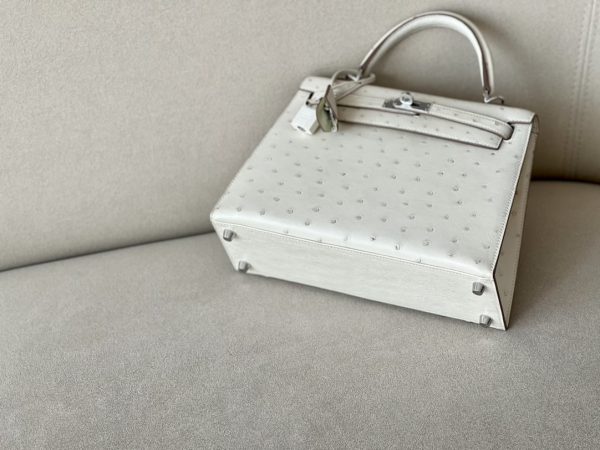 Kelly 25 Ostrich Parchemin (3C) Palladium Hardware - Image 4