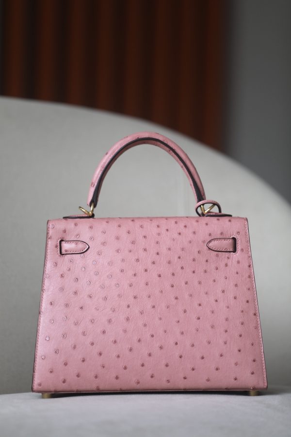Kelly 25 Terre Ostrich Cuite(94) Gold Hardware - Image 3