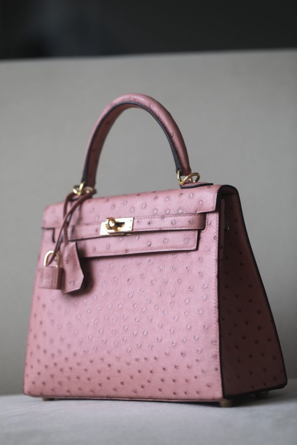 Kelly 25 Terre Ostrich Cuite(94) Gold Hardware - Image 2