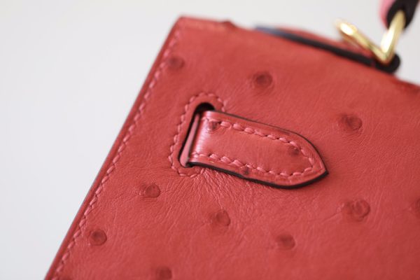 Kelly 25 Ostrich Rouge Tomate(S5) Gold Hardware - Image 10
