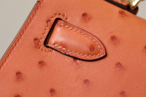 Kelly 25 Ostrich Orange(93) Gold Hardware - Image 11