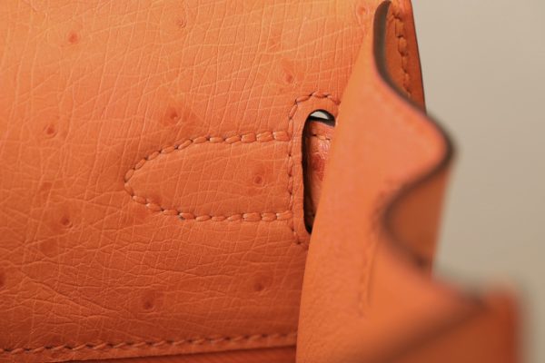 Kelly 25 Ostrich Orange(93) Gold Hardware - Image 10