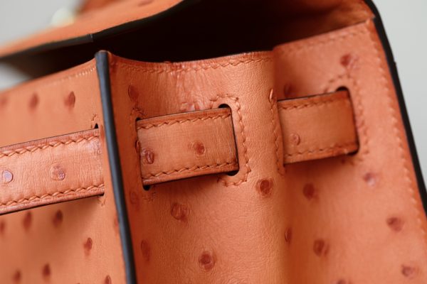 Kelly 25 Ostrich Orange(93) Gold Hardware - Image 7