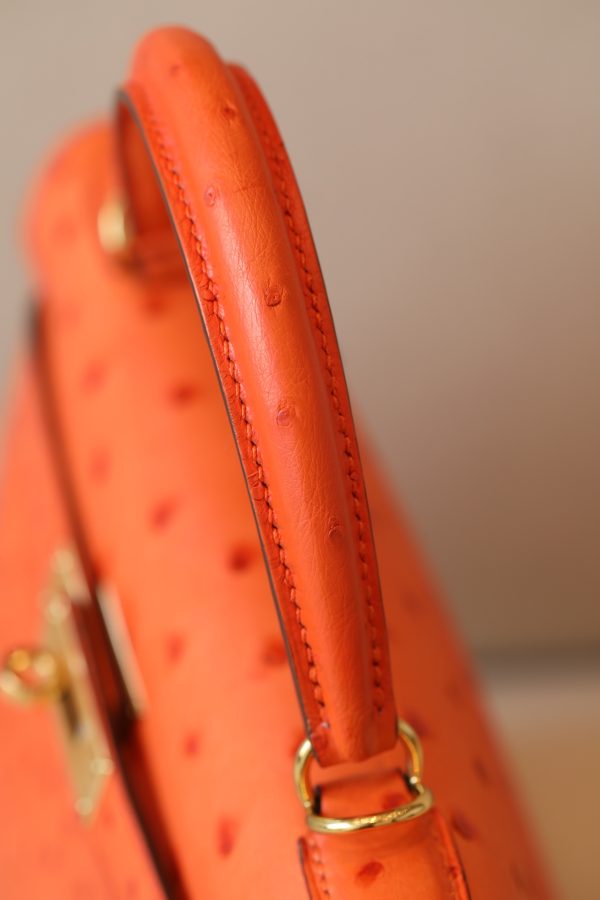 Kelly 25 Ostrich Orange(93) Gold Hardware - Image 4