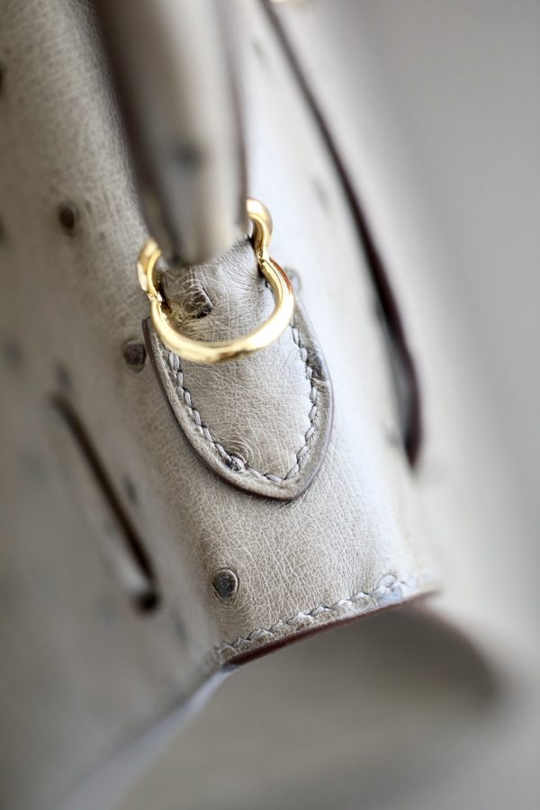 Kelly 25 Ostrich Etoupe(18) Gold Hardware - Image 8