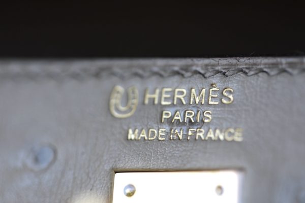 Kelly HSS 25 Ostrich Etoupe(18) and Beton(8L)  Gold Hardware - Image 5