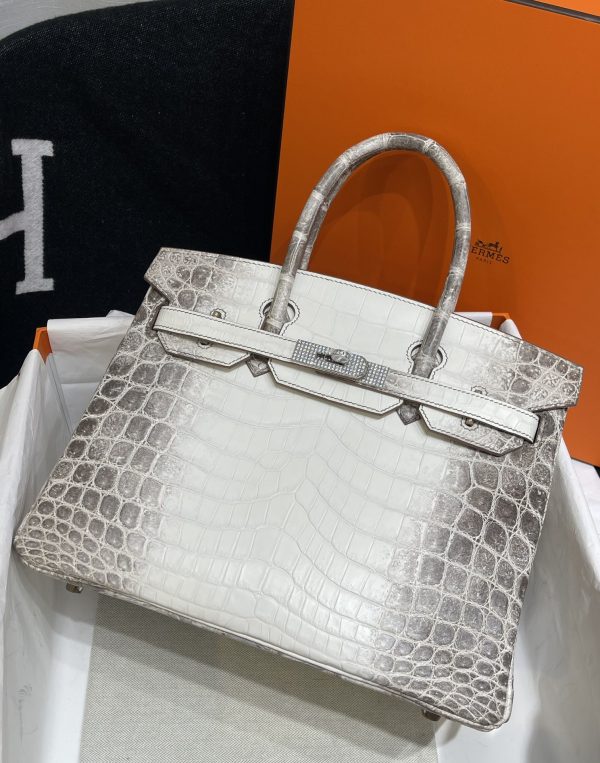 Birkin Himalayan Crocodile 25 Diamond Palladium Hardware - Image 2