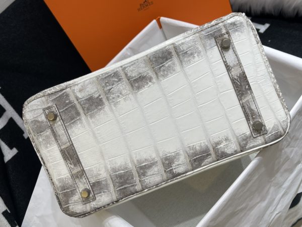 Birkin Himalayan Crocodile 25 Diamond Palladium Hardware - Image 5