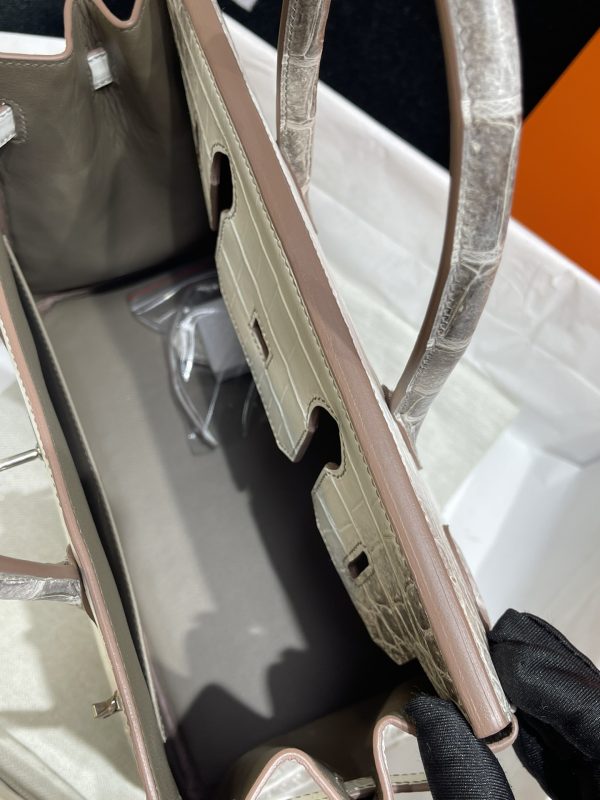 Birkin Himalayan Crocodile 25 Diamond Palladium Hardware - Image 8