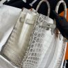 Birkin Himalayan Crocodile 25 Diamond Palladium Hardware - Image 9
