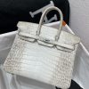 Birkin Himalayan Crocodile 25 Diamond Palladium Hardware - Image 11