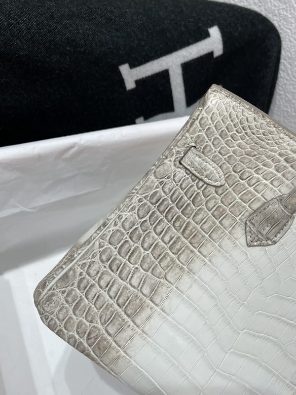 Birkin Himalayan Crocodile 25 Diamond Palladium Hardware - Image 14