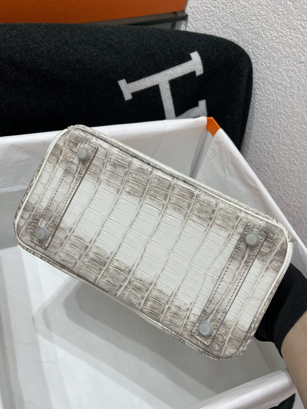Birkin Himalayan Crocodile 25 Diamond Palladium Hardware - Image 15