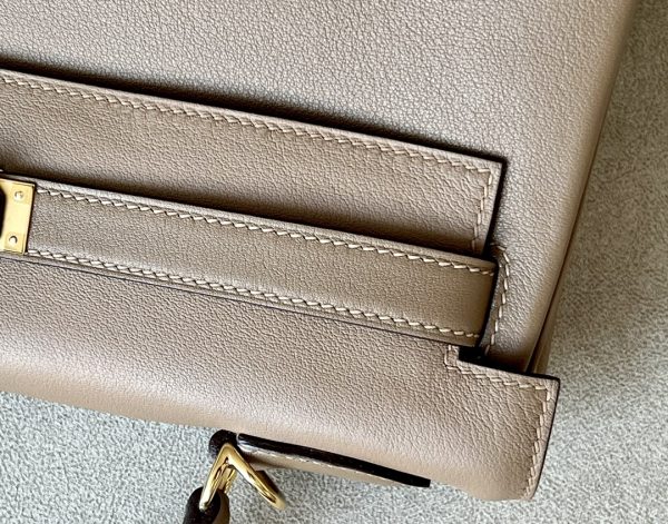 Kelly 35 Swift Beige De Weimar (D0) Gold Hardware - Image 9