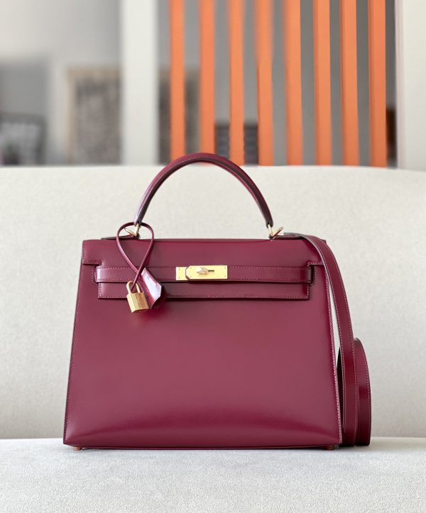 Kelly 32 Box Rouge H (55) Gold Hardware