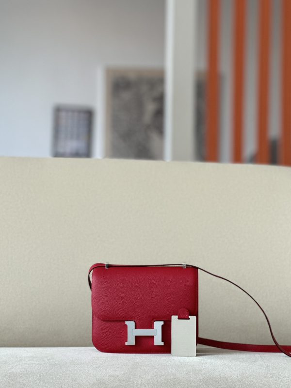 Constance 19 Epsom Rouge Casaque(Q5) Palladium Hardware