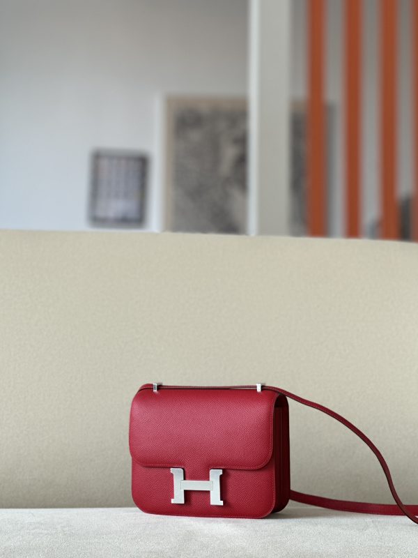 Constance 19 Epsom Rouge Casaque(Q5) Palladium Hardware - Image 3