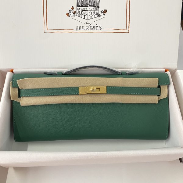 Kelly Cut 31 Epsom Malachite  (Z6) Gold Hardware