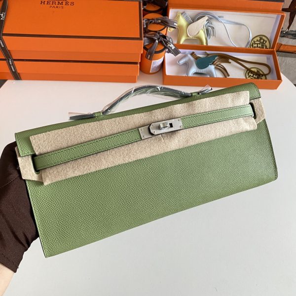 Kelly Cut 31 Epsom Vert Criquet  (3I) Palladium Hardware
