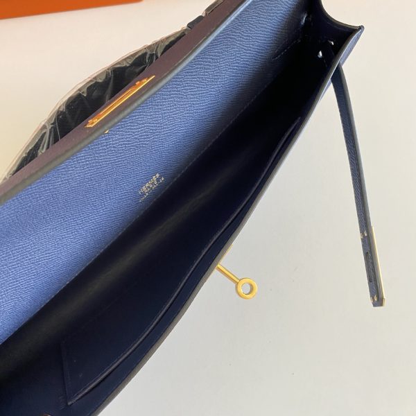Kelly Cut 31 Epsom Blue Saphir (73) Gold Hardware - Image 4