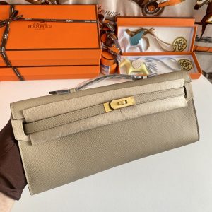 Kelly Cut 31 Epsom Gris Tourterelle (81) Gold Hardware