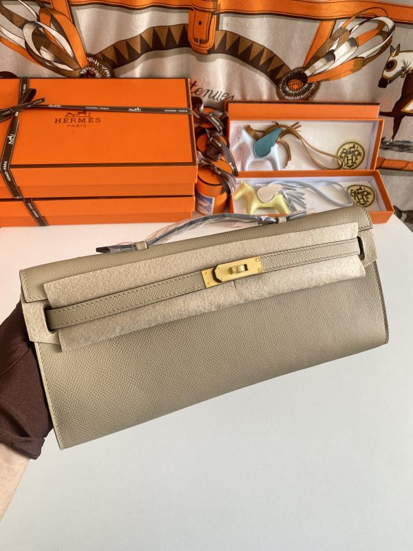 Kelly Cut 31 Epsom Gris Tourterelle (81) Gold Hardware