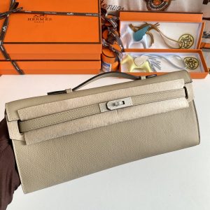 Kelly Cut 31 Epsom Gris Tourterelle (81) Palladium Hardware