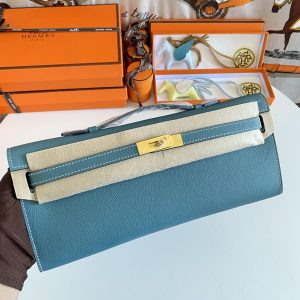 Kelly Cut 31 Epsom Blue Jean (75) Gold Hardware