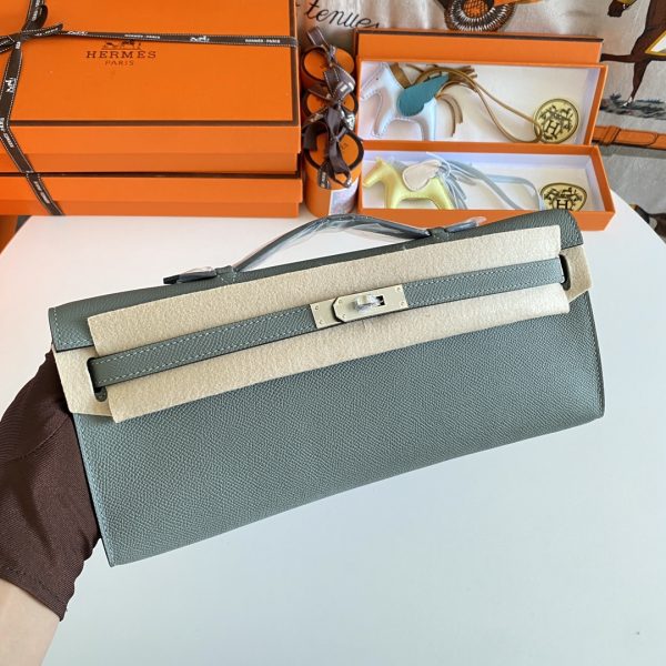 Kelly Cut 31 Epsom 63 Vert Amande  (63) Palladium Hardware