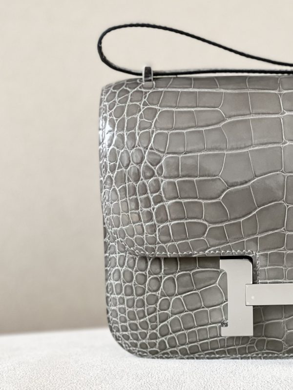 Constance 19 Shiny Alligator Gris Tourterelle (81) Palladium Hardware - Image 11