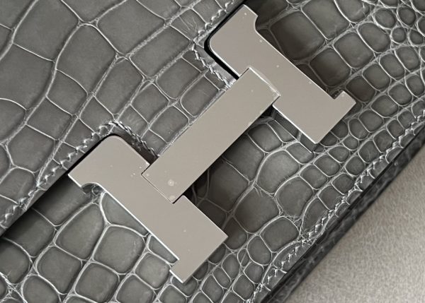 Constance 19 Shiny Alligator Gris Tourterelle (81) Palladium Hardware - Image 8